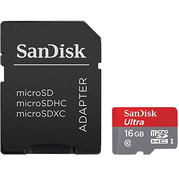 کارت حافظه microSDHC سن دیسک  Ultra A1 کلاس 10 با آداپتور SD سرعت 98MBps ظرفیت 16GB 